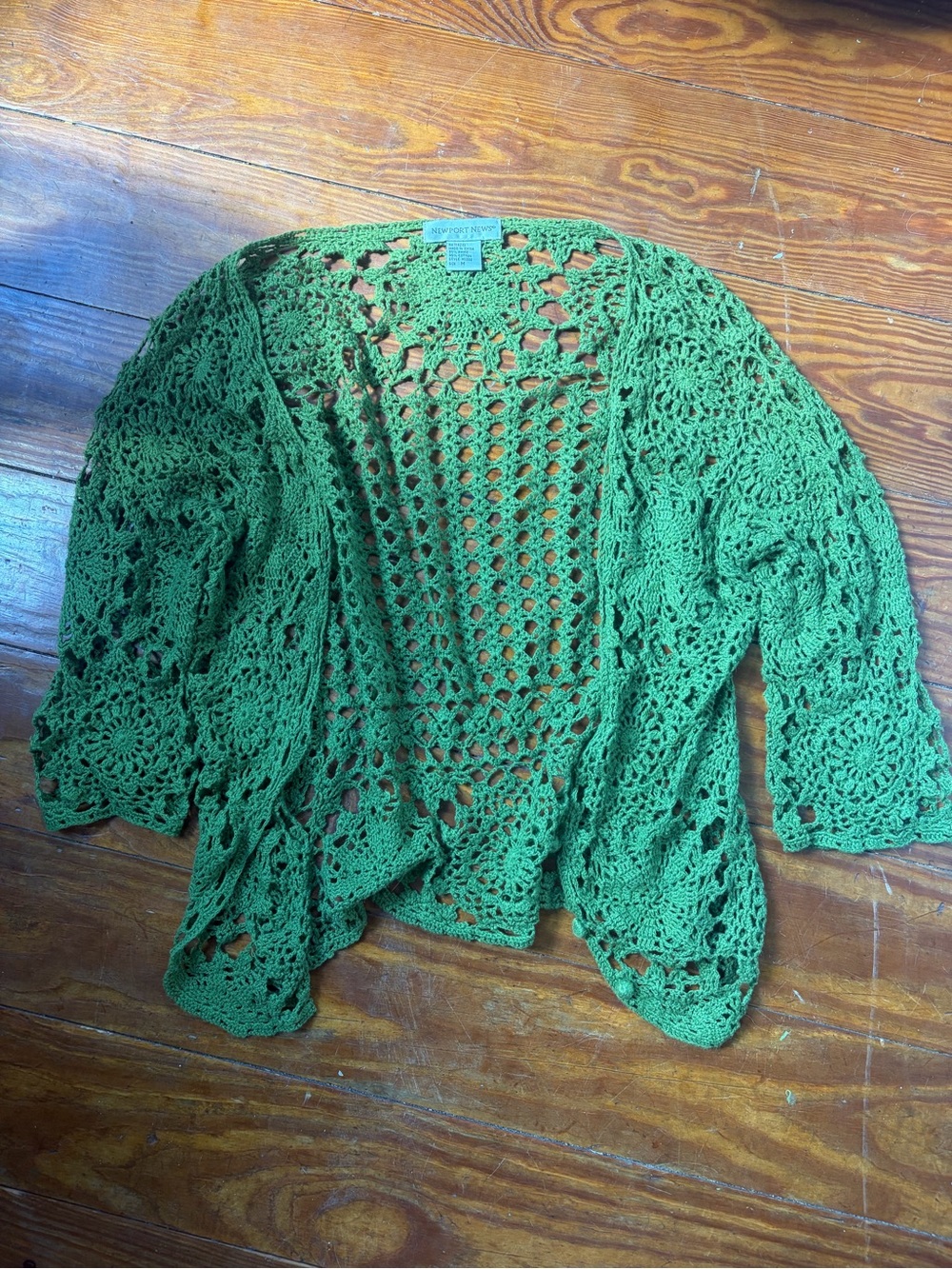 Green Crochet Cardigan